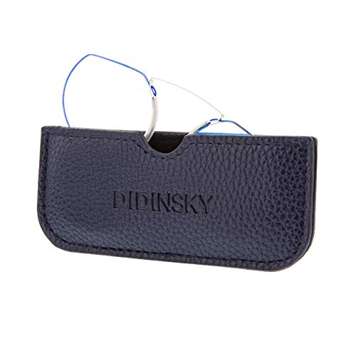 DIDINSKY Gafas de Lectura sin Patillas Graduadas Anti-bluelight para Hombre y Mujer. Anti-reflejantes y Anti Luz Azul Flexibles Irrompibles de Bolsillo. Blue +2.0 – HERMITAGE ROUND