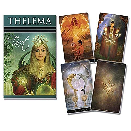 Disco duro Thelema Tarot, 78 cartas de Tarot Tarot, el tamaño es de 10,3 x 6 comprimidos en proporciones iguales, lo que lo hace más fácil de llevar.