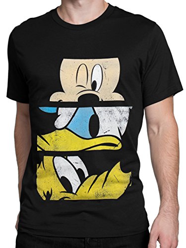 Disney - Camiseta para Hombre Mickey Mouse Pato Donald Pluto - Talla Large