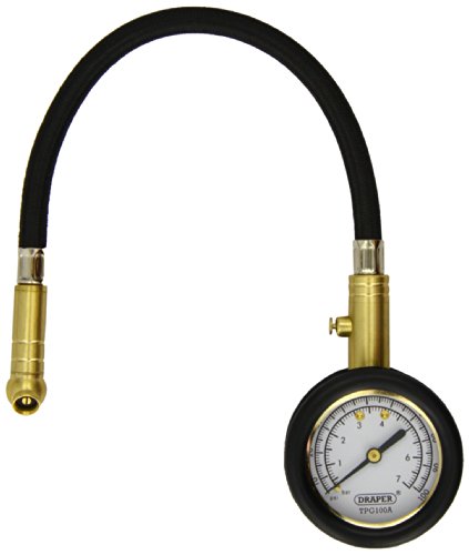 Draper 69924 Tyre Pressure Gauge with Flexible Hose