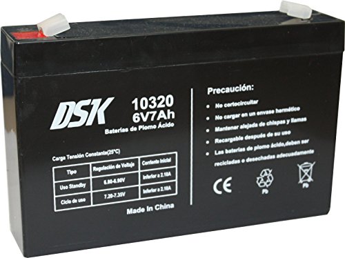 DSK 10320 - Batería Plomo Acido 6V 7 Ah, Negro