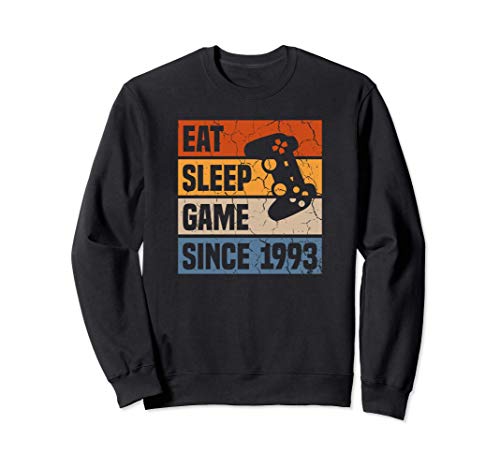 Eat Sleep Game Since 1993 28º Cumpleaños 28 Años Videojuego Sudadera