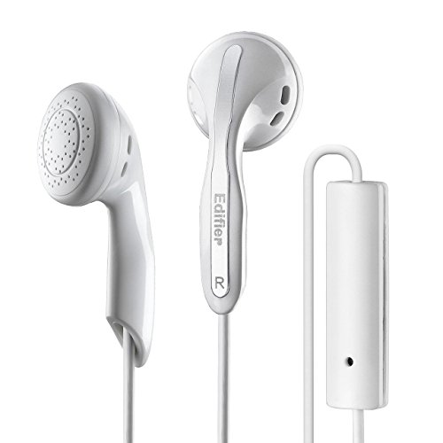 Edifier P180 Auriculares con micrófono y Control de Volumen Tipo de botón estéreo Auriculares Intra Earphone y Control Remoto con micrófono Blanco