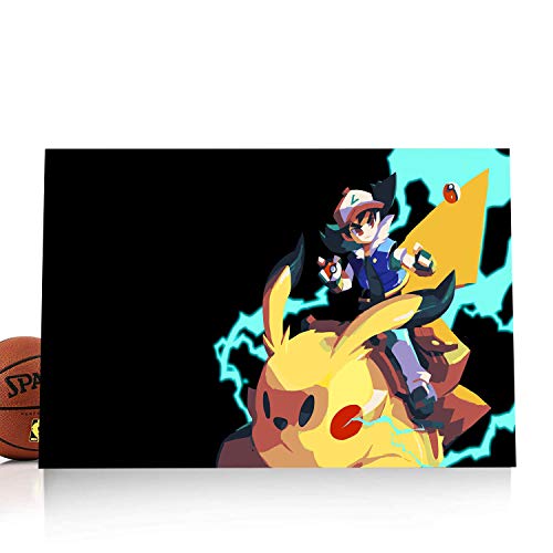 Elliot Dorothy Pokemon Anime Cartoon Modern Artwork Hand Painted Picture on Canvas for Office 16"x12", Unframed/Frameable