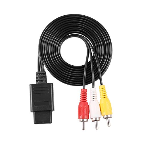 Elviray - Cable de audio y vídeo para Nintendo GameCube 64/NGC/SFC (160 cm), color negro