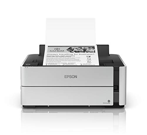 Epson EcoTank ET-M1170 - Impresora de inyección de tinta recargable, impresión DIN A4, WiFi, pantalla, USB 2.0, gran depósito de tinta, gran alcance, bajo coste de página