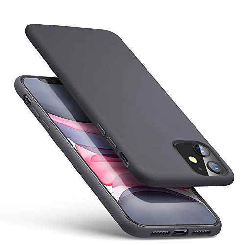 ESR Funda Silicone para iPhone 11, Carcasa de Silicona Líquida Suave, Cómodo Agarre, Case Protección para Pantalla y Cámara, Absorción de Golpes para iPhone 11 6,1”, Gris, Serie Yippee Color Soft