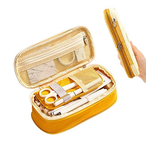 Estuche De LáPices De Gran Capacidad BolíGrafo De Lona Plegable Estuche De Bolsa De CosméTicos Organizador De Caja Para Arte Escolar De Oficina