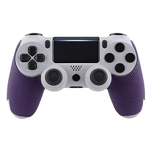 eXtremeRate Pegatina de Agarre para Mnado de PS4 Aadhesivo de Silicona Antideslizante Piel de Goma para Playstation 4 Control Protector con Textura para Dualshock 4-Mejora Agarre y Comodidad(Violeta)