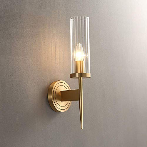 FEE-ZC Lámpara de Pared con Aplique de Vidrio Minimalismo nórdico Cubierta de Cristal translúcido Soporte de latón Lámpara de Pared para Pasillo de la Sal