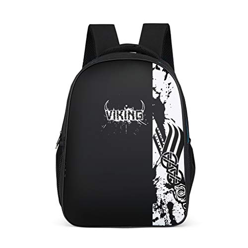 Fineiwillgo Mochila vikinga con diseño de libro, resistente mochila de senderismo para adolescentes, tiempo libre, gris, talla única