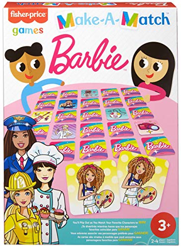 Fisher-Price Games Juego de memoria Barbie, juego de mesa para niños +3 años (Mattel GWN51)
