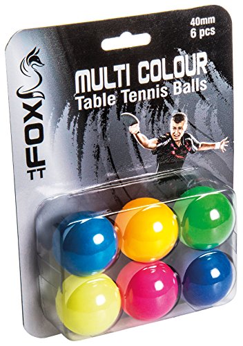 Fox TT - Juego de Pelotas de Tenis de Mesa (6 Unidades), Multicolor