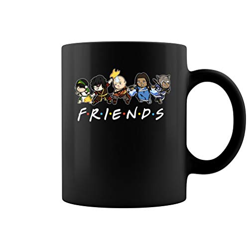 Friends Chibi Funny Mug Taza de cerámica, 325 ml y 45 ml