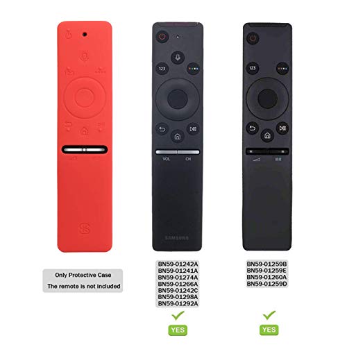 Funda para el Mando a Distancia Case Samsung 4K UHD Smart TV SIKAI Antideslizante de BN59-01259B BN59-01242A Silicona Carcasa Funda Case con Cordón respetuosa con el Medioambiente (Rojo)