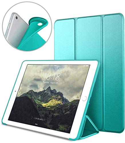 Funda para Nuevo iPad 9.7" 2018/2017, VAGHVEO Cubierta Estuche Plegable [Auto-Sueño/Estela] Carcasa TPU Suave Smart Cover para Apple iPad 5ª/6ª Generacion (A1893/A1954/A1822/A1823), Menta Verde