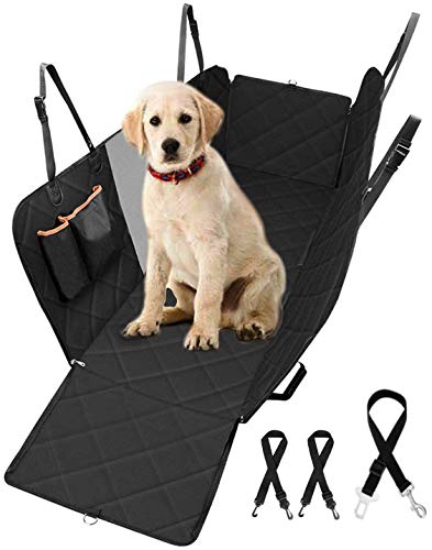 GeeTok Funda Perros Coche, Funda de Asiento para Perros con Ventana de Malla, Protector de Asiento de Coche Antideslizante Impermeable y Lavable, Hamaca de Viaje para Perros para Coches