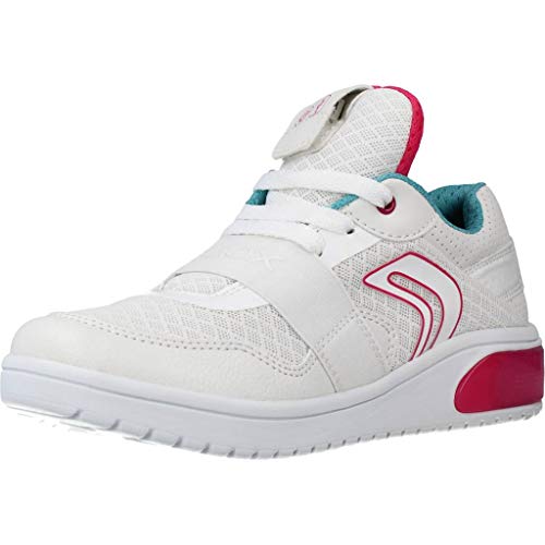 Geox J XLED Girl A, Zapatillas Mujer, Blanco (White/Fuchsia C0563), 39 EU