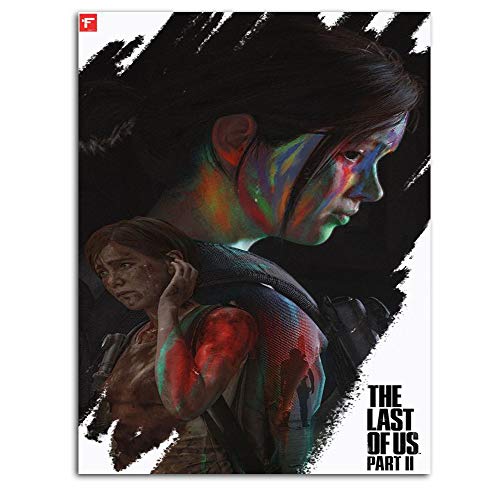 Ghychk The Last of Us Part II - Lienzo decorativo para pared (30,5 x 45,7 cm), diseño de Ellie y Joel