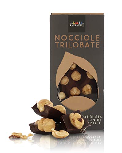 Giraudi Tableta de Chocolate Negro 61% con avellanas de Piamonte I.G.P, producción Artesanal - 100 gr