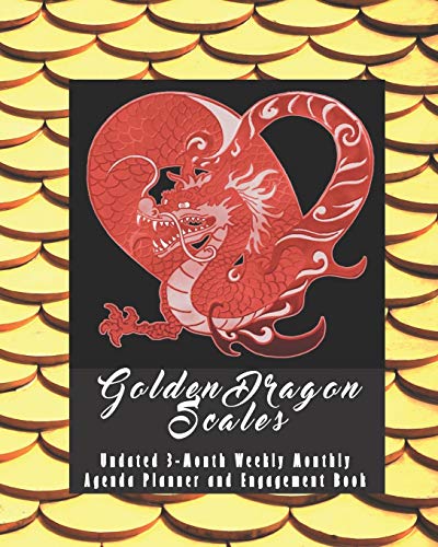 Golden Dragon Scales Undated 3-Month Weekly Monthly Agenda Planner and Engagement Book