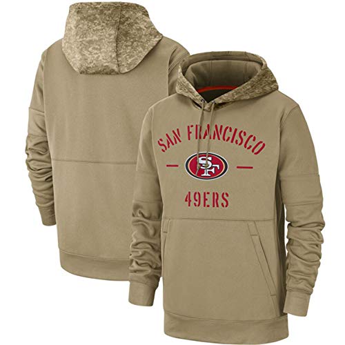 GOLDEN MANGO NFL Hoodies-San Francisco 49Ers-sudadera con capucha verde militar, invierno Plus Velvet Fan Jersey
