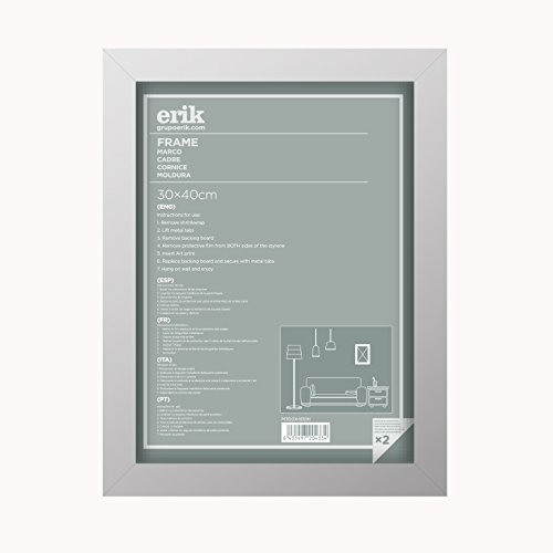 Grupo Erik M300X400P Marco lámina decorativa, Plata, 30 x 40 cm