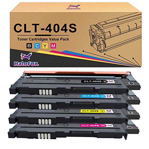 HaloFox 4x Cartuchos de tóner para Samsung Xpress CLT-P404C (CLT-K404S CLT-C404S CLT-M404S CLT-Y404S) SL-C430W SL-C480FN SL-C480FW SL-C480W SL-C432W SL-C433W SL-C482FW SL-C482W SL-C483FW SLC483W