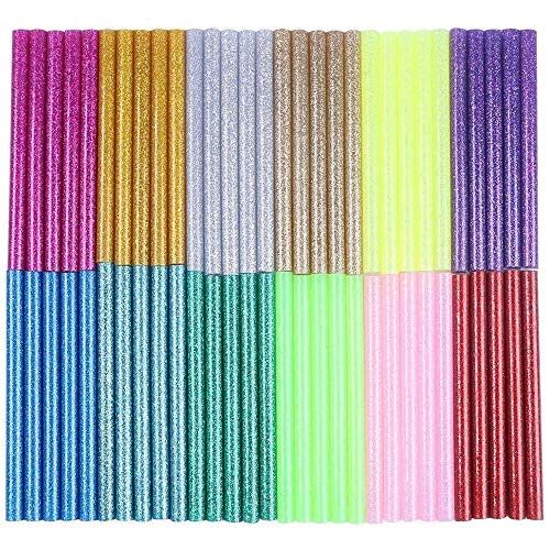 Hot Glue Gun Sticks SAIYU 12 colores Glitter Hot Melt pegamento pegamento adhesivo Sticks uso para Mini Glue Gun Suit para DIY Art Craft (120 PCS; 7 x 100 mm)