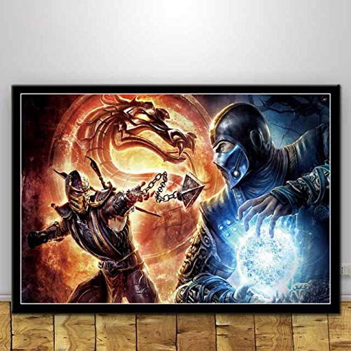 Impresión de lienzo 60x80cm sin marco Mortal Kombat figura arte impresión pintura cartel cuadros de pared para sala de estar decoración del hogar Decoración