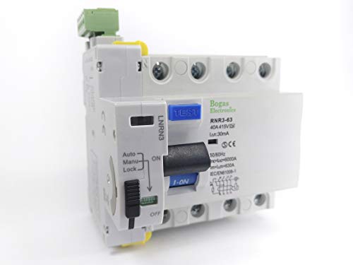 Interruptor Diferencial Trifasico (3P+N) Auto Rearmable Super Inmunizado SI de 40A Tipo A, 6Ka 30ma