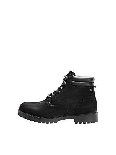 JACK & JONES Jfwstoke Nubuck Boot Mono Noos, Botas Clasicas Hombre, Negro (Black Black), 44 EU