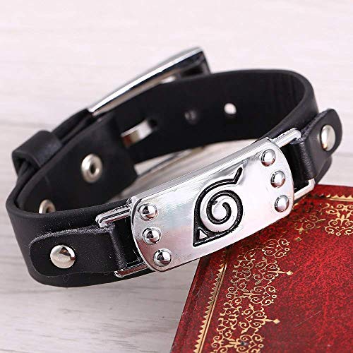 Jebester - Pulsera de piel para niños. Con diseño del manga Naruto Uzumaki