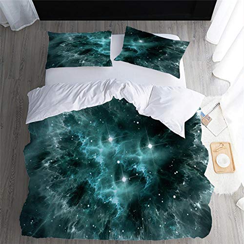 Juego de Ropa de Cama Universo Microfibra Muy Suave Hipoalergénica Transpirable Juego de Cama Juegos de Fundas de edredón y Funda de Almohada Super 220x260cm