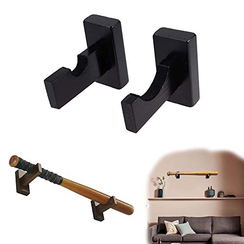 JunFeng Soporte de Pared para Bate Beisbol+Accesorios de Fijación,Soporte de Exhibición de Bate de Béisbol de Bambú Horizontal