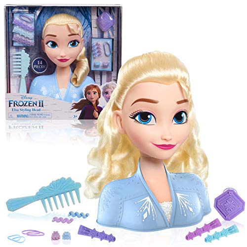 Just Play Styling Head Elsa Frozen II Maniquí para Peinar Elsa 26 cm con Accesorios