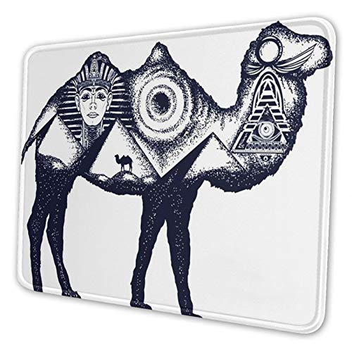 Juzijiang Alfombrilla De Ratón Llama Egipto Faraón, Alfombrilla Gaming, Base De Goma Antideslizante para Gamers, Pc Portátil - 24x20cm