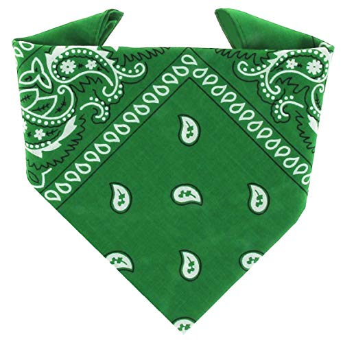 ...KARL LOVEN - Bandana 100% algodón - Paisley Verde - Pañuelo para el cuello, cabeza bufanda para hombre, mujer y niño muñeca Pulsera motociclista Deportiva