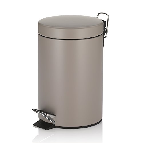 Kela 20526 Cubo de basura, 3 L, Metal, Monaco, Marrón Cashmere