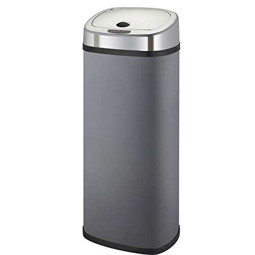 KITCHEN MOVE BAT-42LS02 - Cubo de Basura automático, Cuadrado, Acero Inoxidable (42 l, Modelo año 2016), Acero Inoxidable, Gris Mate, 32 x 25 x 64 cm