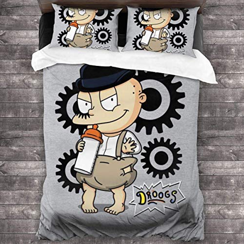 KUKHKU Droogs Tommy Rugrats A Clockwork Orange Juego de Cama de 3 Piezas Funda nórdica, Juego de Cama Decorativo de 3 Piezas con 2 Fundas de Almohada C11542