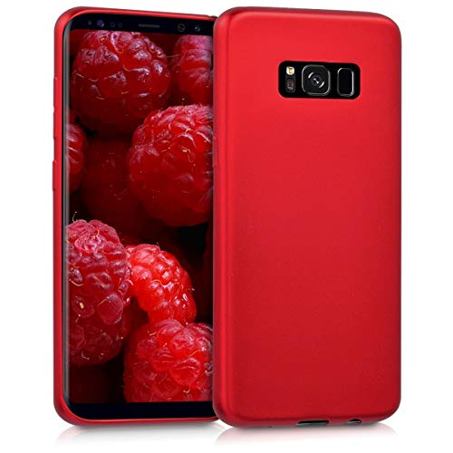 kwmobile Funda Compatible con Samsung Galaxy S8 - Carcasa móvil de Silicona - Protector Trasero en Rojo Oscuro Metalizado