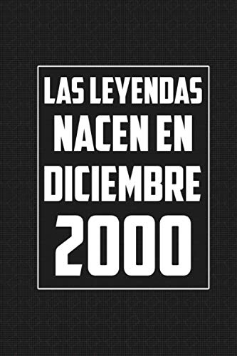 Las leyendas nacen en diciembre de 2000: Regalo de cumpleaños de 20 años para mujeres y hombres | forrado Cuaderno de Notas, Libreta de Apuntes, ... 6*9 120 páginas regalo de cumpleaños