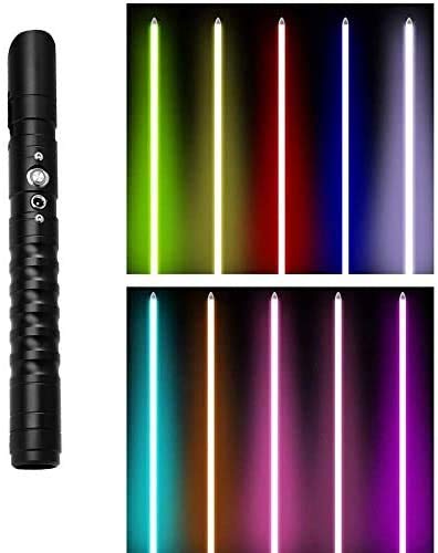 Light Up Sword Laser 2-IN-1 LED FX Doual Laser Swords Suprishs, 7 Color con Sonido (Sensible al Movimiento) para Galaxy War Fighters and Warriors, Media de Regalo Ideal para niños