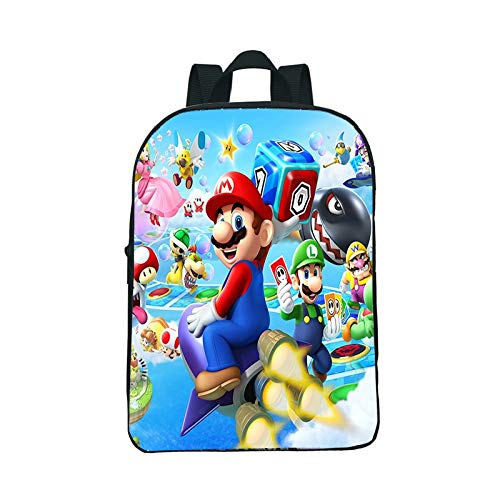 LINGJIA Mochila Super Mary 12 Pulgadas Super Mario Bros Mochila por qué Tan Serio jardín de Infantes Mochila niños niñas niñas Escuela Bolsas Mochila niño Mejor Regalo