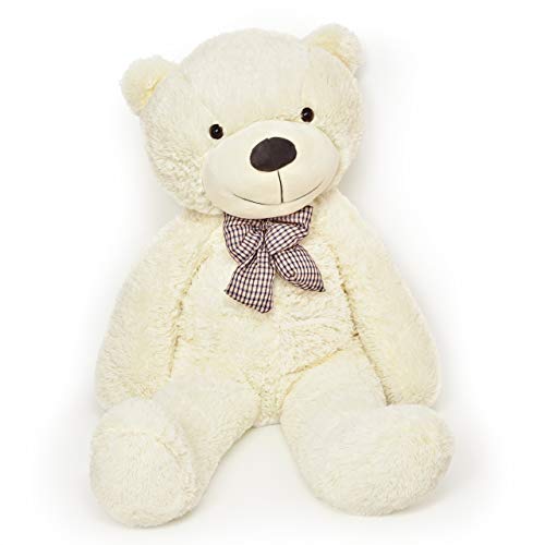 Lumaland Oso de Peluche Gigante tierno y cariñoso XXL 120 cm Beige con Ojos de botón