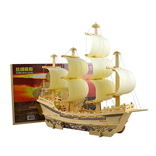 M & A Maqueta de barcos para adultos, construcción clásica, barco de velero de madera, puzle 3D, juguete educativo para adultos y niños