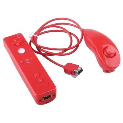 MANDOS WII REMOTE NUNCHUK COLOR DE ROJO JUEGOS EN CASA