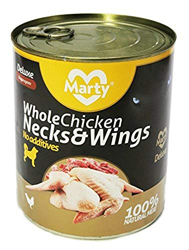 MARTY Lata Perro Alitas Pollo Cuello, MARTY, 800 g, Perro