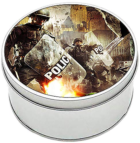 MasTazas Urban Chaos Riot Response Caja Redonda Lata Round Metal Tin Box